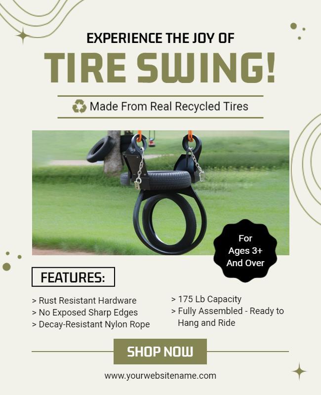 Eco Friendly Tire Swing Promotional Flyer Template