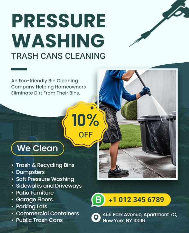 Eco Friendly Trash Can Cleaning Service Flyer Template