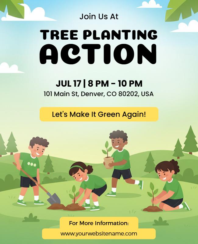 Eco-Friendly Tree Planting Campaign Poster Template