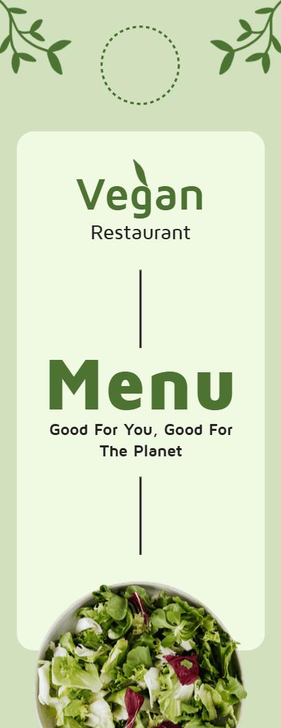 Eco-Friendly Vegan Restaurant Door Hanger Menu Template