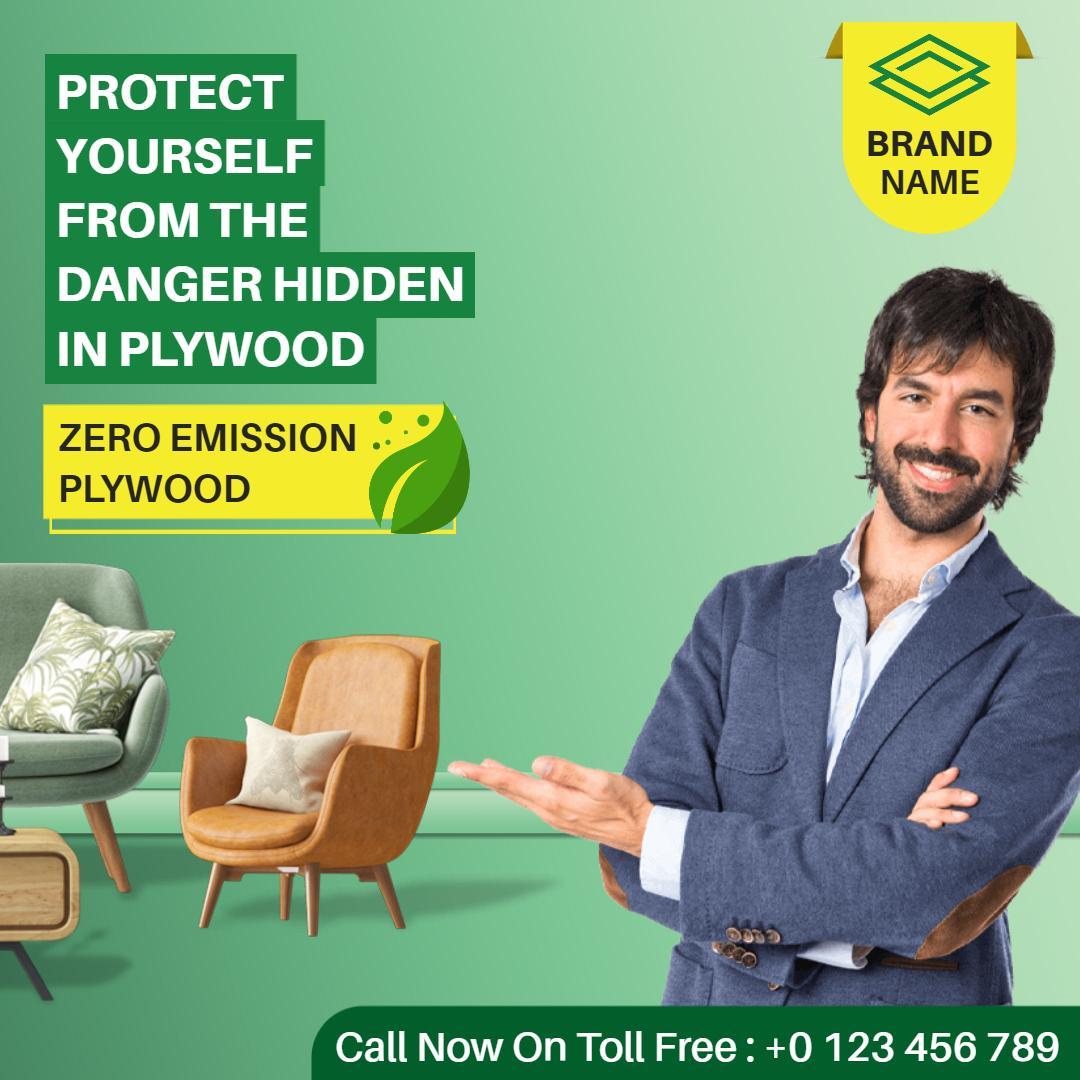 Eco-Friendly Zero Emission Plywood Safety Business Ad Template