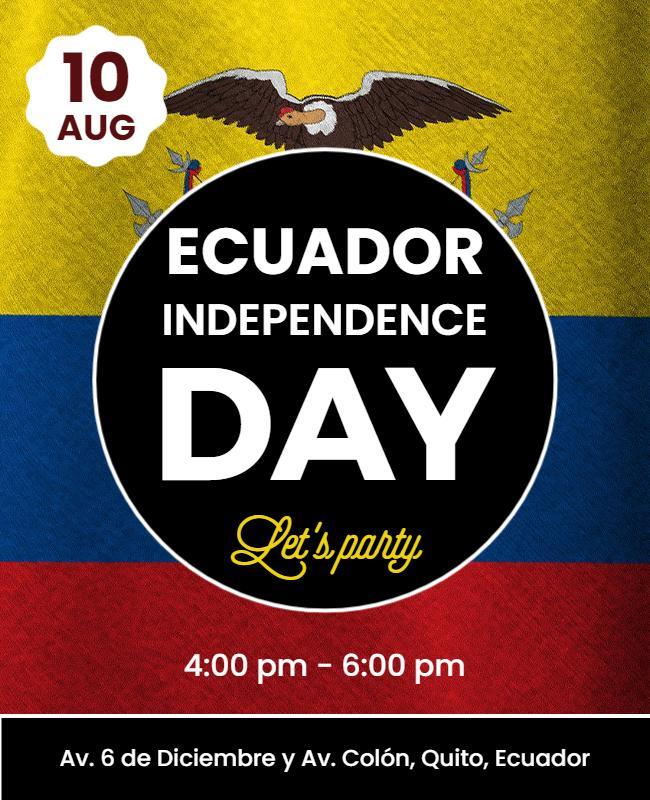 Colorful Ecuador Independence Day Celebration Flyer Template