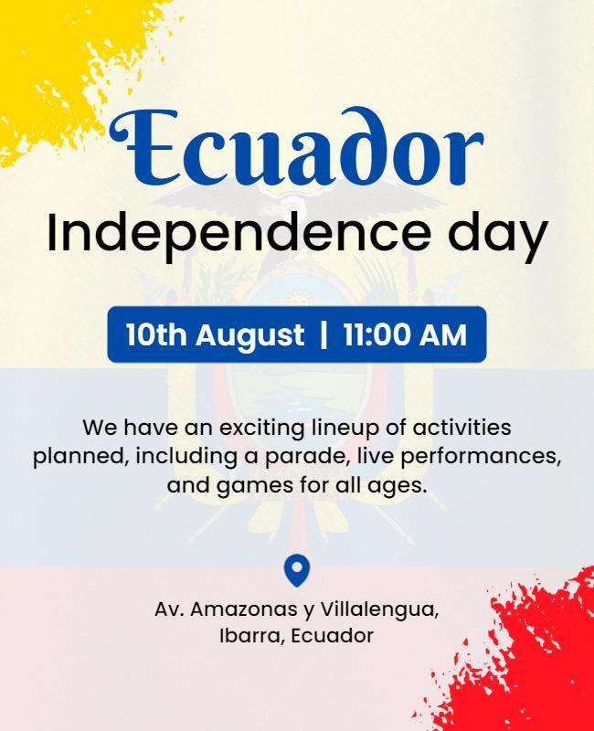 Vibrant Ecuadorian Independence Day Festival Flyer Template