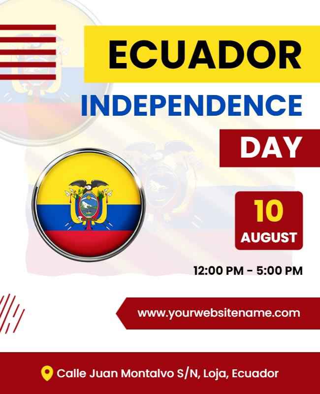 Vibrant Ecuadorian Independence Day Celebration Flyer Template