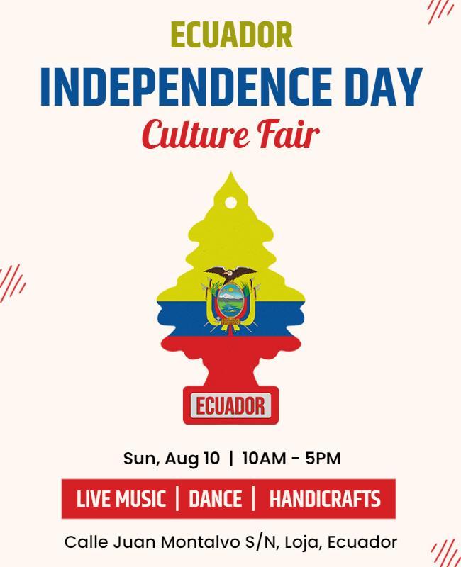 Ecuador Independence Day Culture Fair Flyer Template