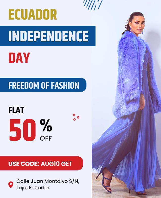 Ecuador Independence Day Fashion Sale Flyer Template