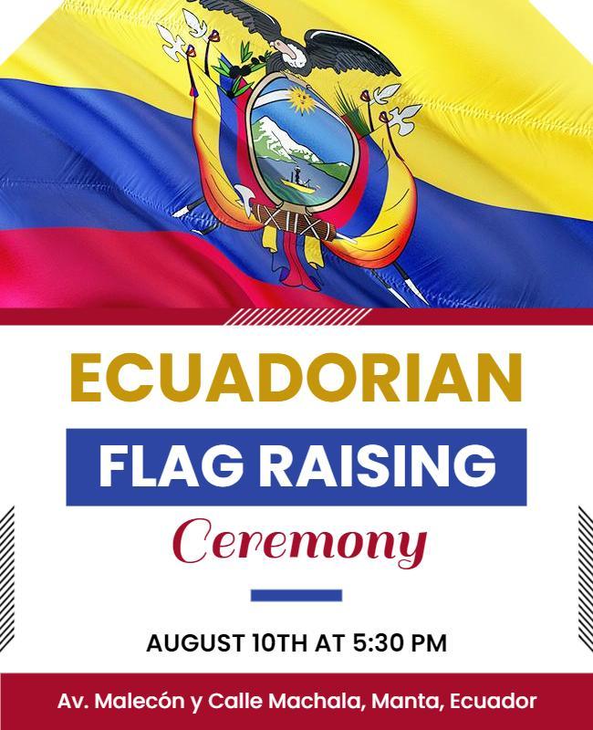 Ecuadorian Flag Raising Ceremony Flyer Template