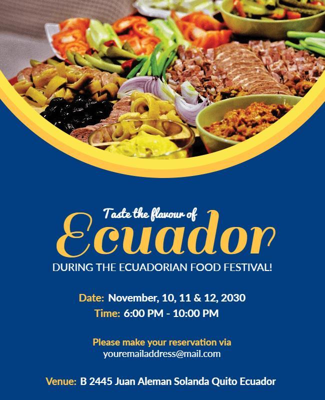 Ecuadorian Food Festival Celebration Flyer Template