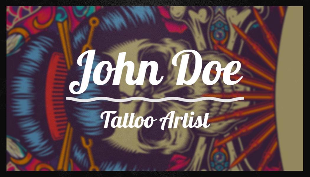 Edgy Colorful Vintage Tattoo Art Business Card Template