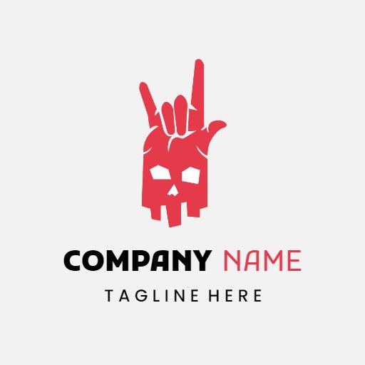 Edgy Red Rock Icon Representing Music and Culture Logo Template