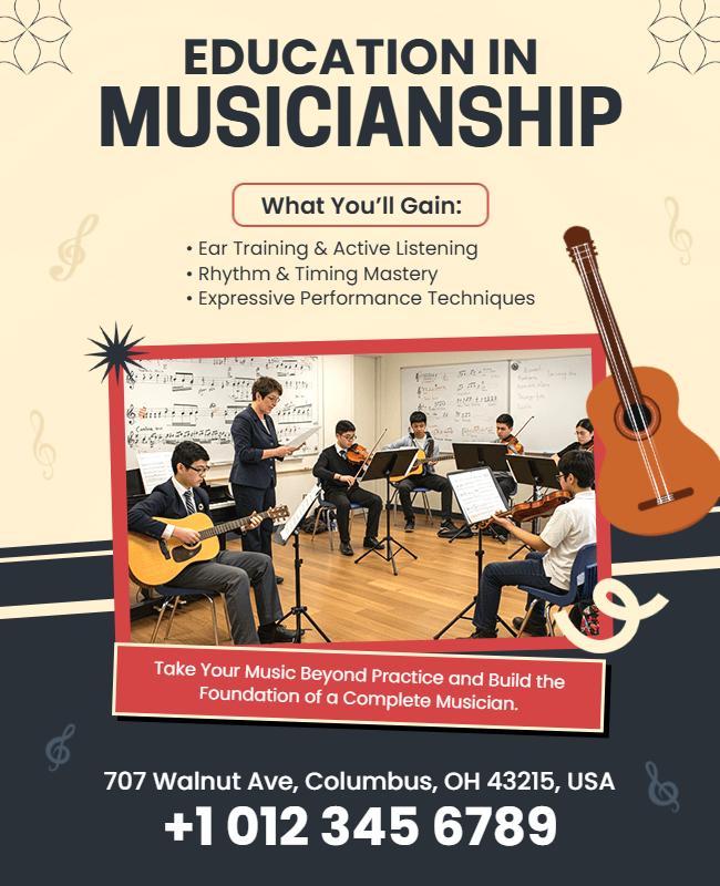 Education in Musicianship Training Flyer Template
