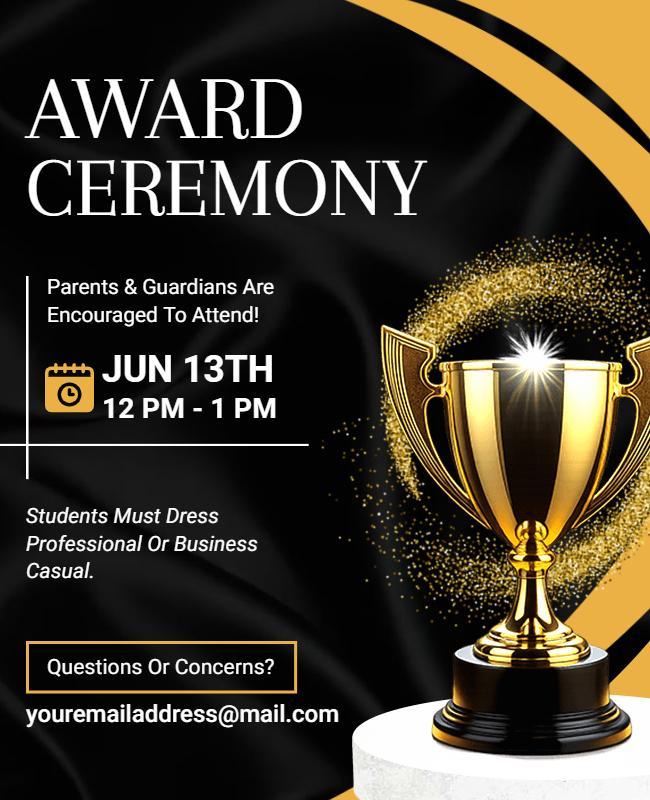 Educational Award Ceremony Invitation Poster Template