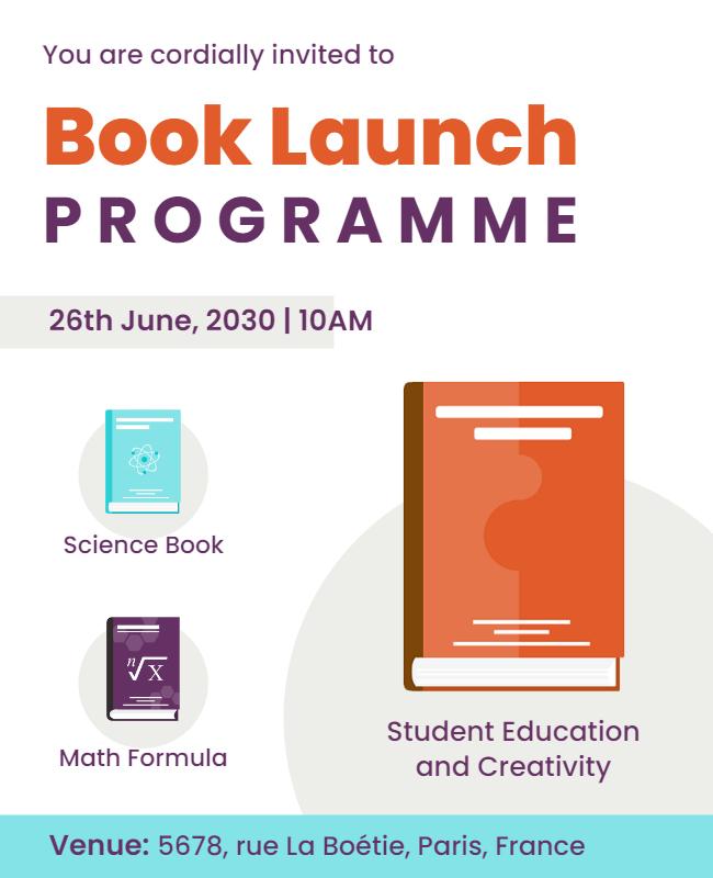 Educational Book Launch Program Flyer Template