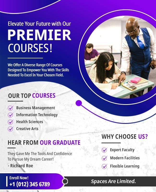 Educational Courses Enrollment Flyer Template