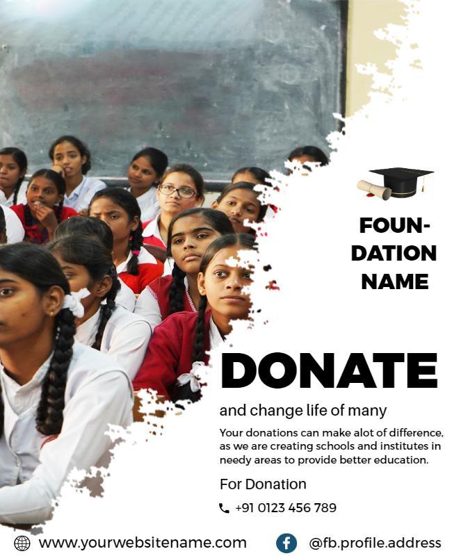 Educational Donation Call to Action Fundraising Poster Template