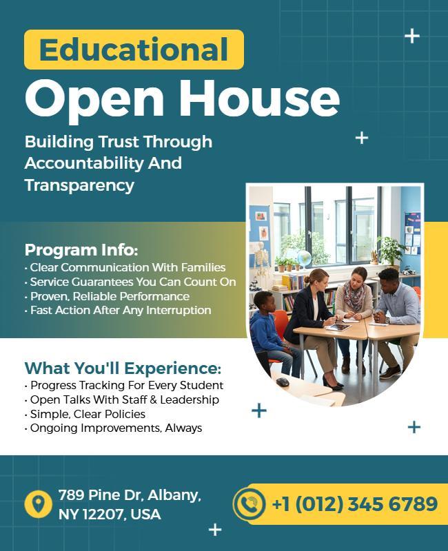 Educational Open House Event Flyer Template