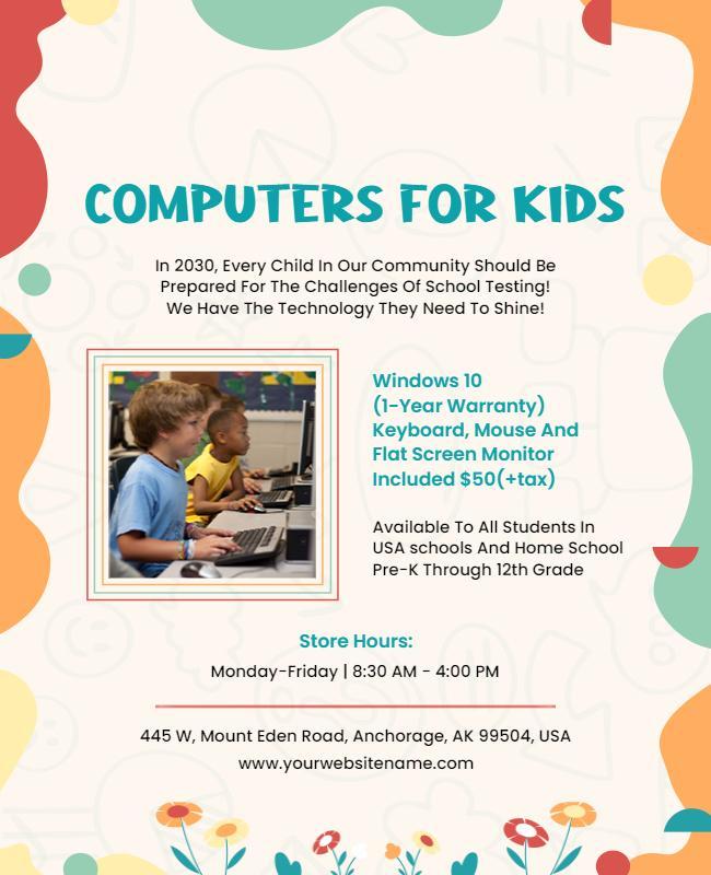 Educational Technology Sale for Kids Flyer Template