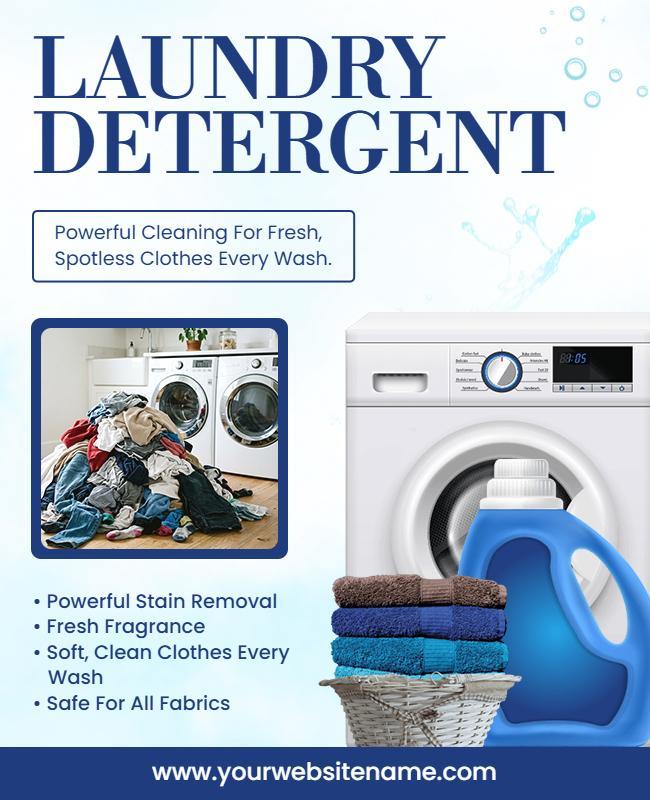 Effective Laundry Detergent Advertisement Poster Template