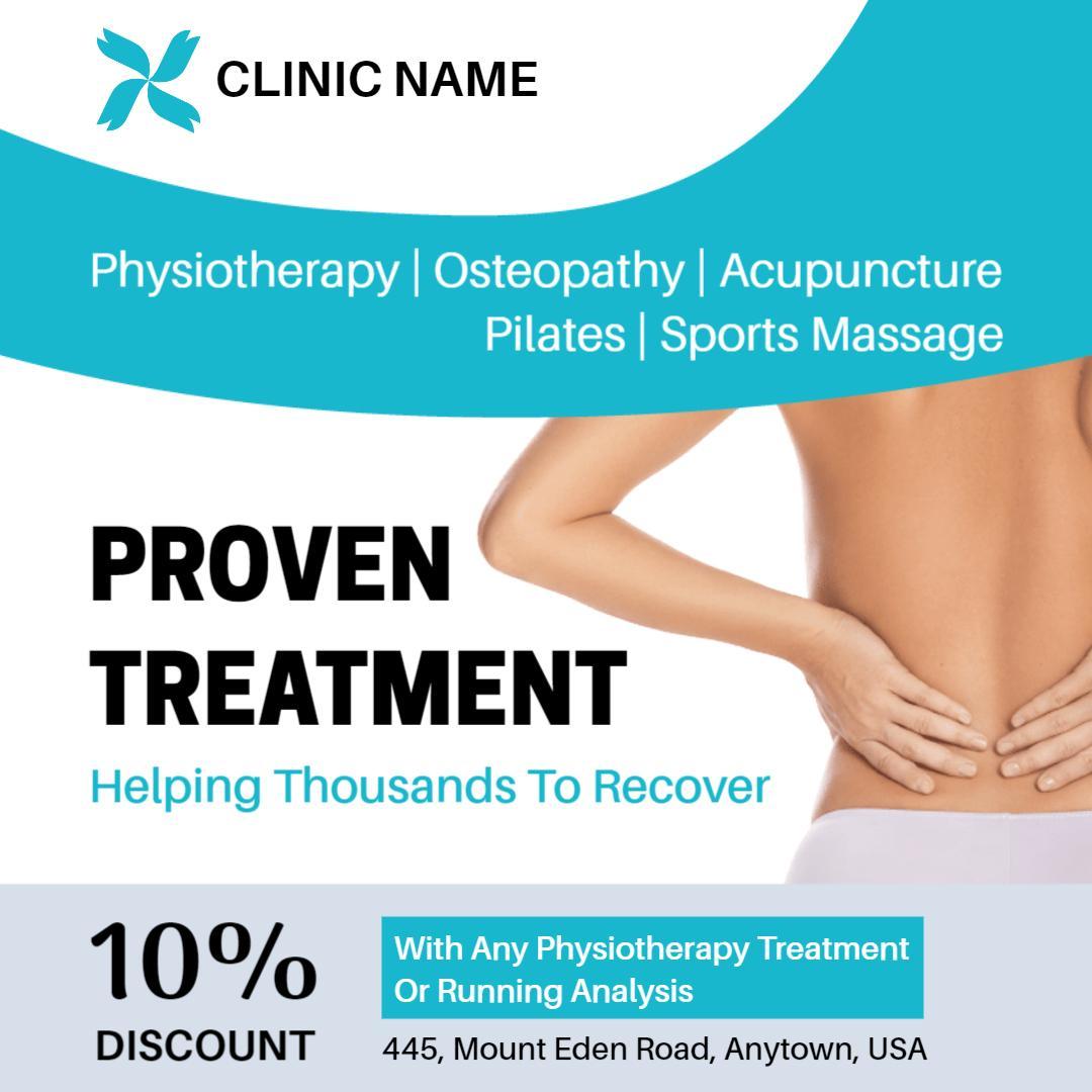 Effective Physiotherapy and Recovery Treatment Promotion Ad Template