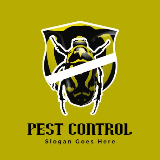 Effective Yellow Shield Design for Pest Control Services Logo Template