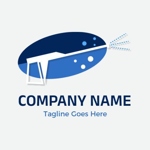 Efficient Blue Pressure Washing Services Delivering Clean Surfaces Logo Template