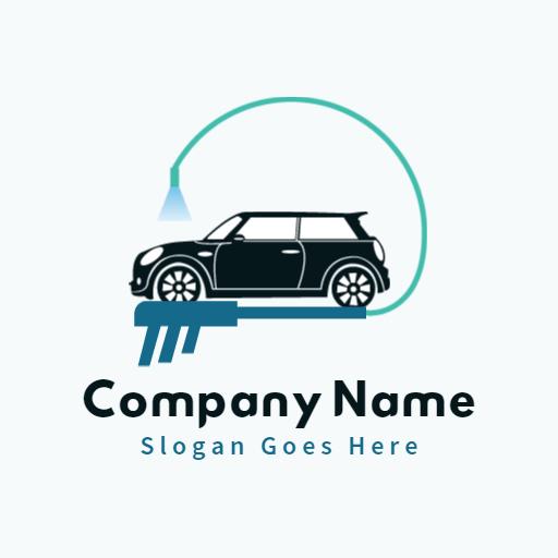 Efficient Car Pressure Washing Service with Clear Water Flow Logo Template