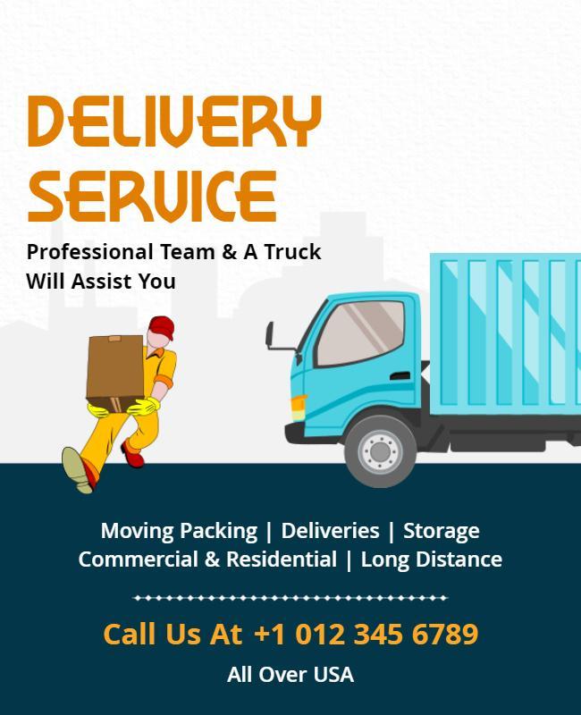 Efficient Delivery Service and Moving Assistance Flyer Template