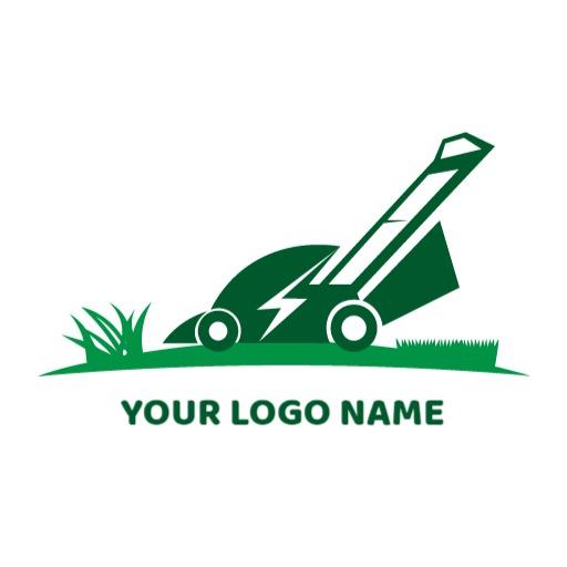 Efficient Green Lawn Mower Design for Lawn Care Logo Template