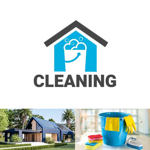 Efficient Home Care Services with Professional Cleaning Logo Template
