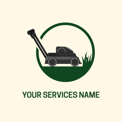 Efficient Lawn Care Service with Green Grass and Mower Logo Template
