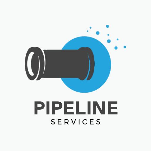 Efficient Pipeline Services with Modern Blue Background Logo Template