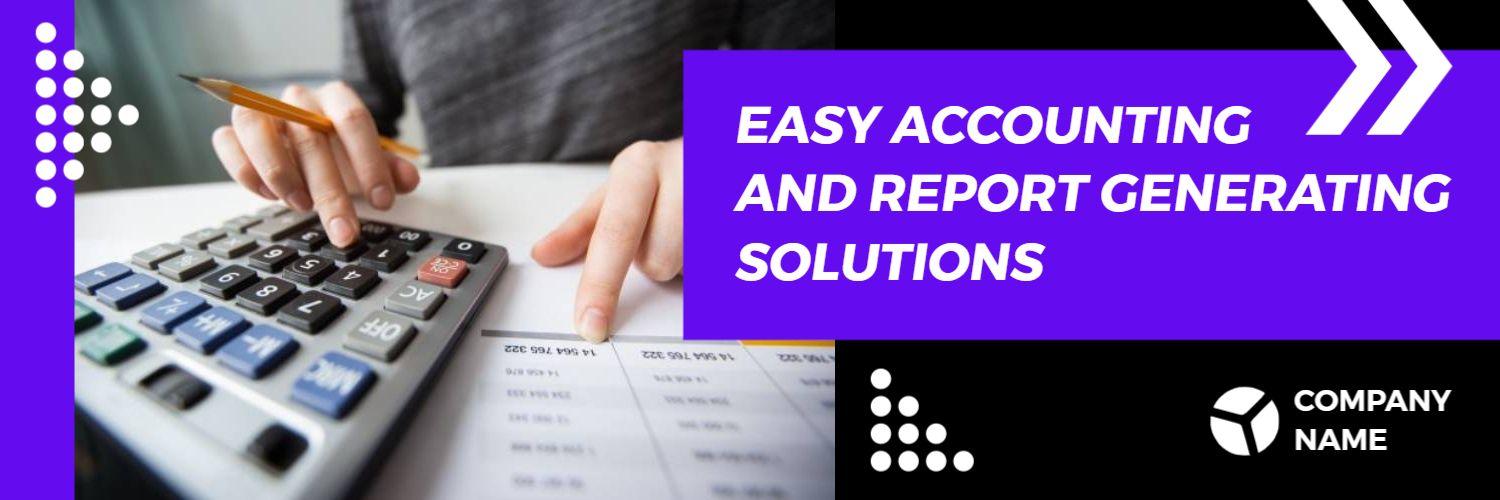 Efficient Purple Accounting Solutions for Financial Services Twitter Banner Template