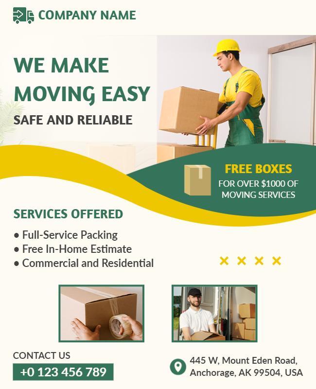 Efficient Residential and Commercial Moving Service Flyer Template