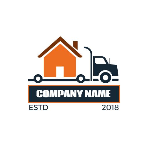 Efficient Transportation of Homes with Modern Truck Design Logo Template