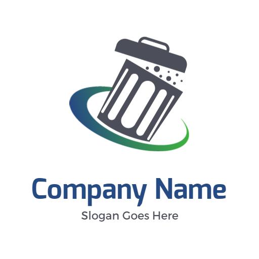 Efficient Trash Bin Design Promoting Junk Removal Services Logo Template