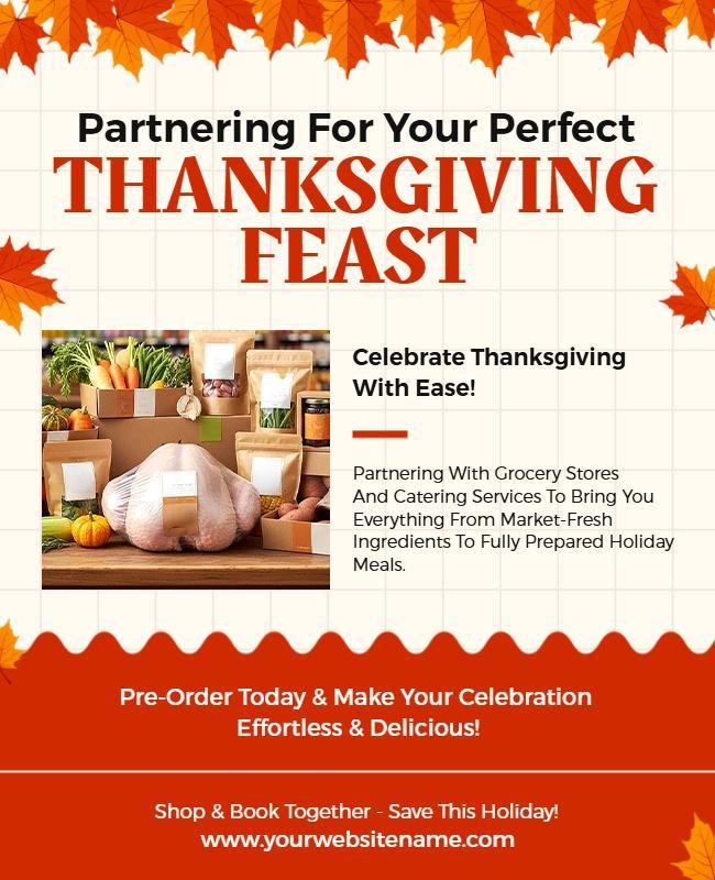 Effortless Thanksgiving Grocery Service Flyer Template
