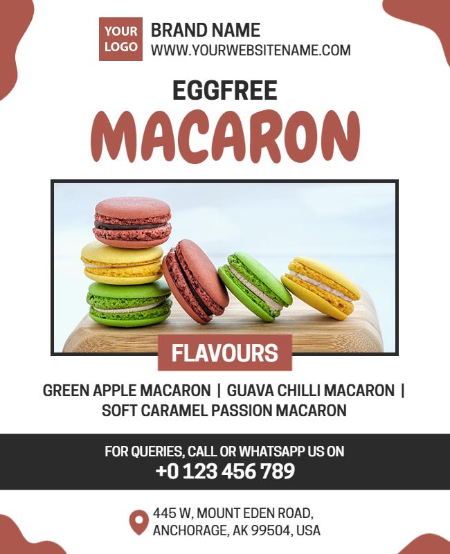 Egg Free Macaron Flavors Display Flyer Template