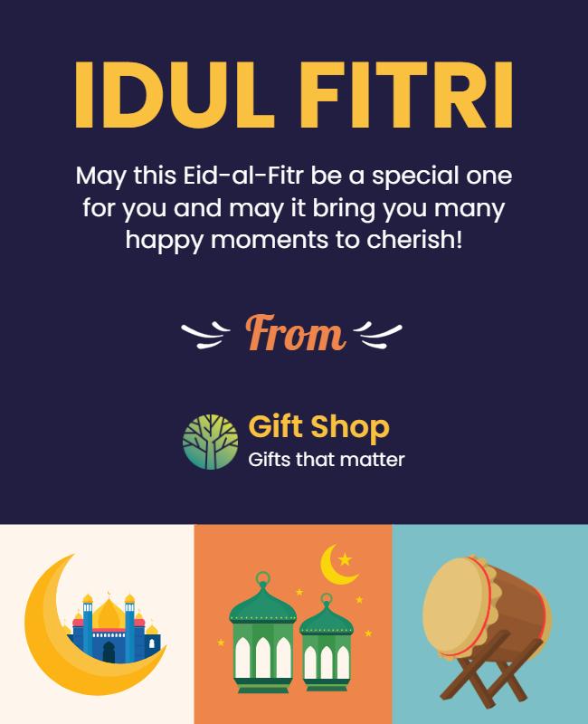 Eid Al Fitr Celebration Gift Shop Flyer Template