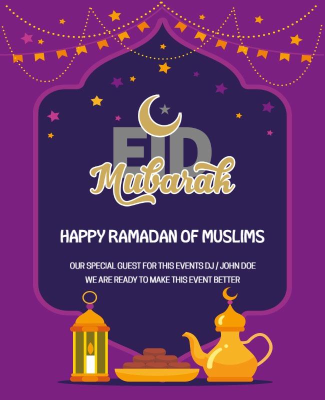 Eid Mubarak Celebration Event Flyer Template