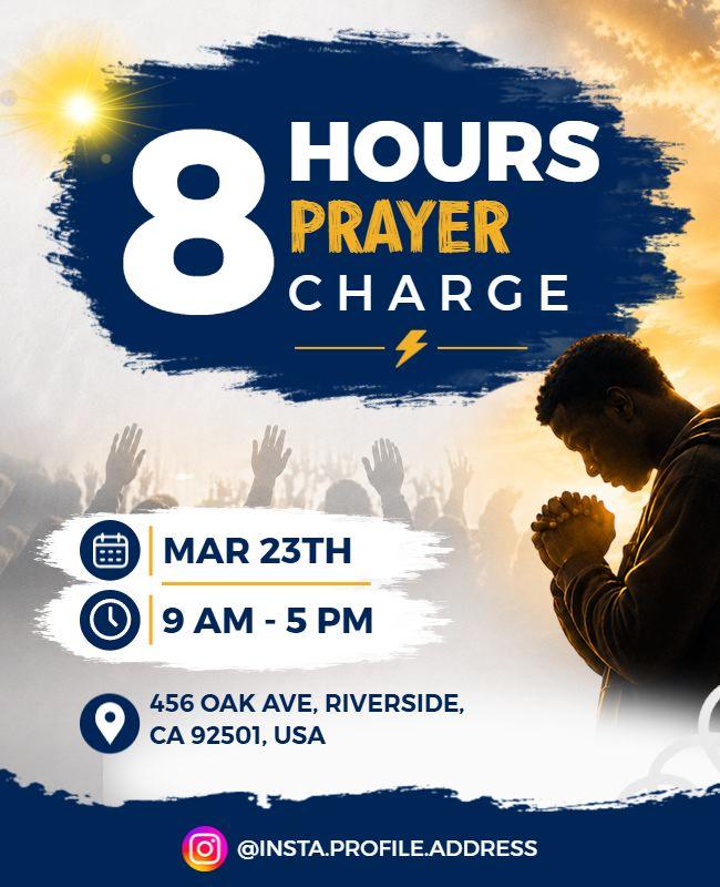 Eight Hours Devotional Prayer Event Flyer Template