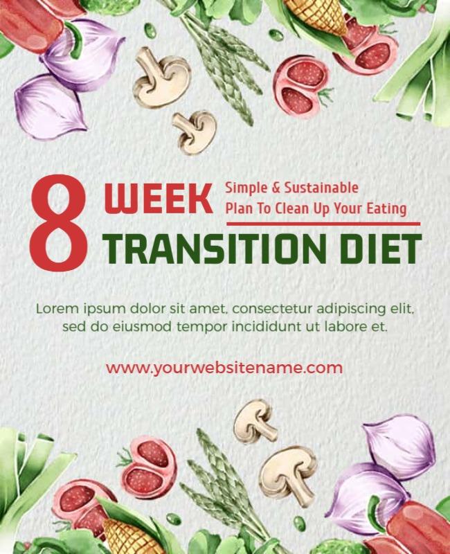 Eight Week Diet Transition Plan Flyer Template