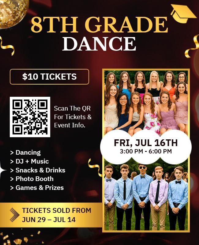 Eighth Grade Dance Event Flyer Template