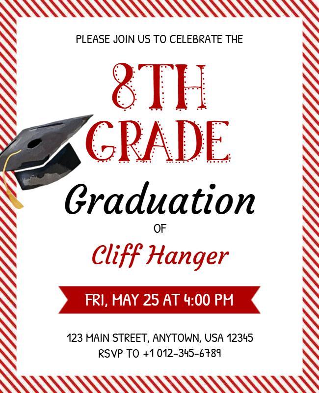 Eighth Grade Graduation Celebration Flyer Template