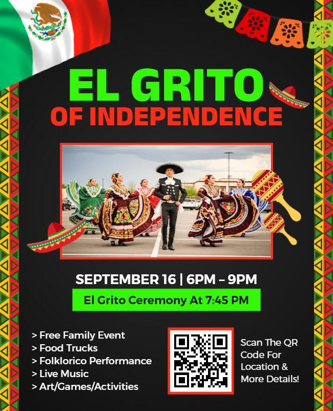 El Grito Family Festival Announcement Flyer Template