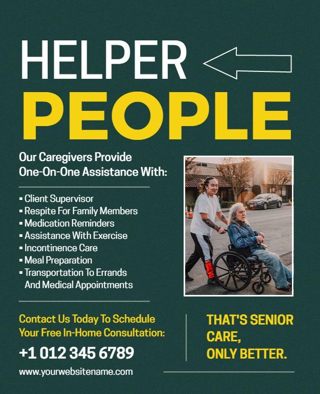 Elderly Care Assistance Services Flyer Template