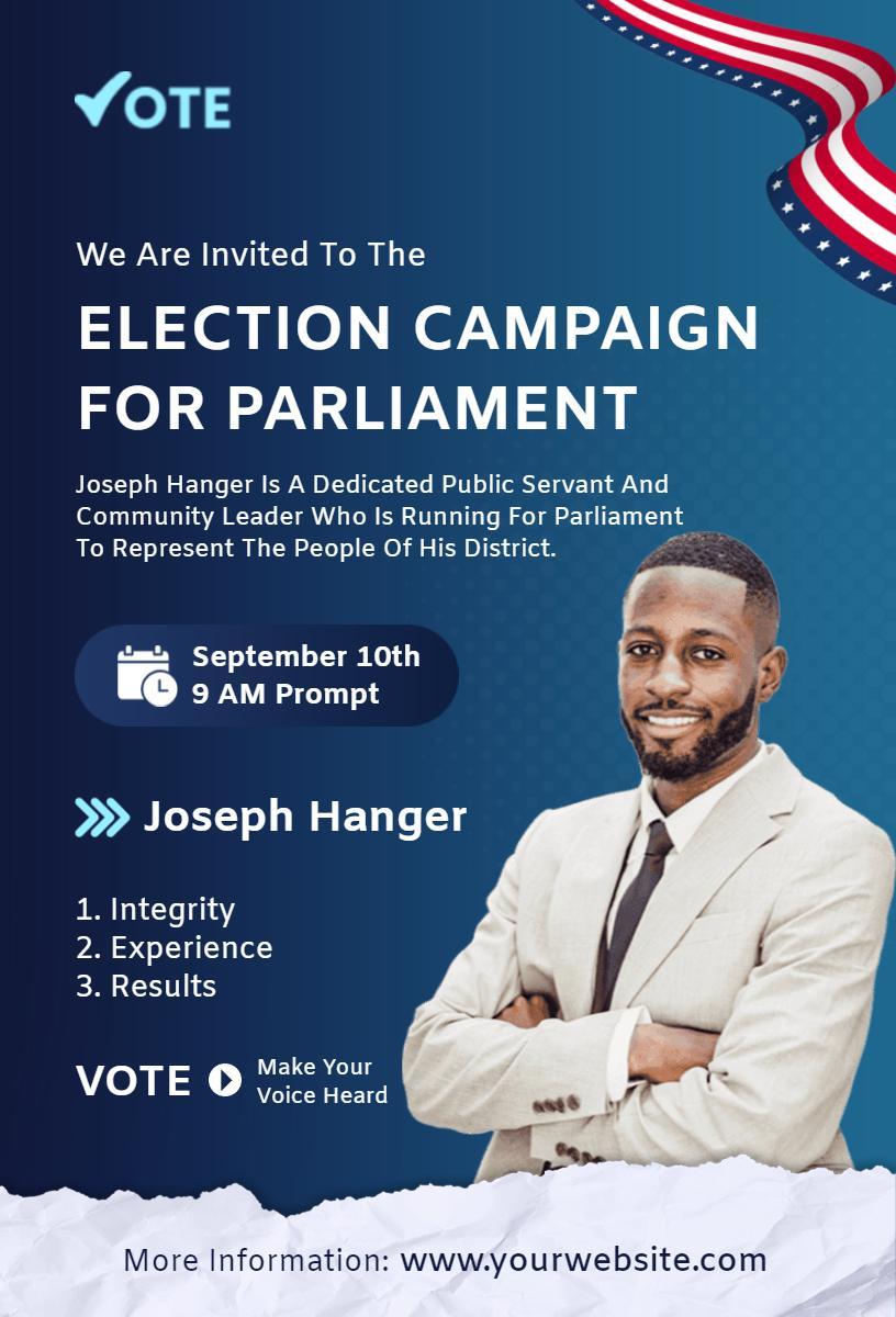 Election Campaign for Parliament Event Invitation Template