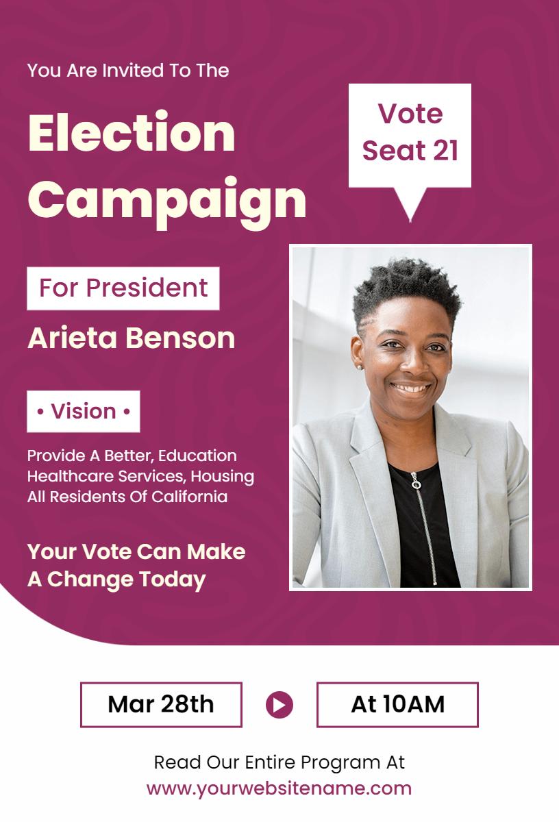 Election Campaign Fundraising Event Invitation Template