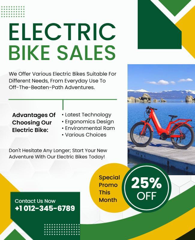 Electric Bike Sales Promotion Flyer Template