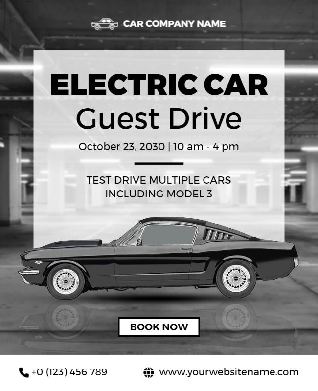 Electric Car Guest Drive Event Flyer Template