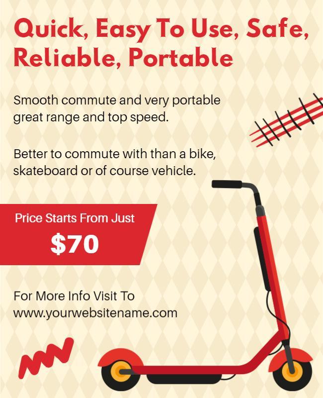 Electric Scooter Commute Promotional Flyer Template